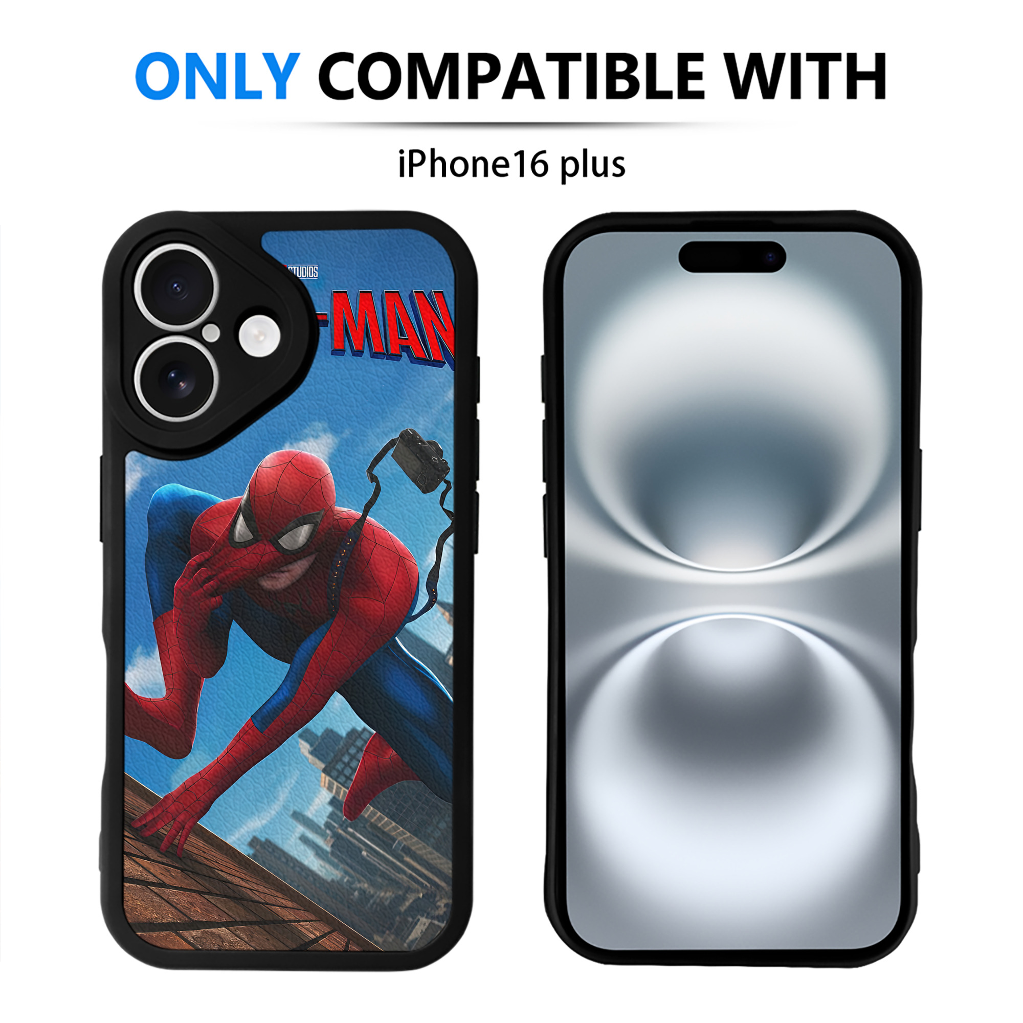 Spider Man スパイダーマン 【iPhone 16シリーズ対応】シリコンスマホケース（レザー調） 材質：シリコン